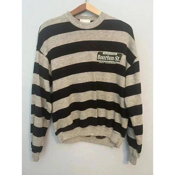 Vintage Other - Vintage 80’s Bassett-Walker Striped Sweatshirt French Quarter Bourbon Street L/G